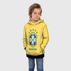 Толстовка-худи детская Brazil Team, цвет: 3D-черный — фото 2