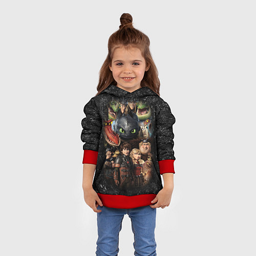 Детская толстовка How to Train Your Dragon / 3D-Красный – фото 4