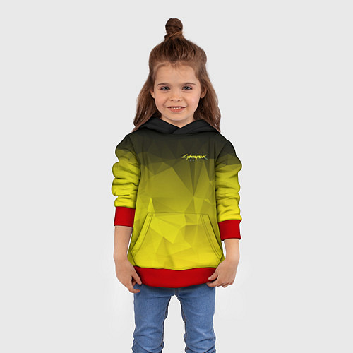 Детская толстовка Cyberpunk 2077: Yellow Poly / 3D-Красный – фото 4