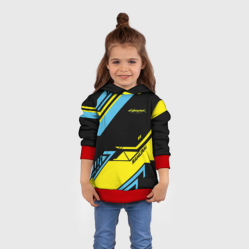 Детская толстовка Cyberpunk 2077: Samurai / 3D-Красный – фото 4