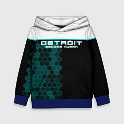 Толстовка-худи детская Detroit: Cyber Hexagons, цвет: 3D-синий