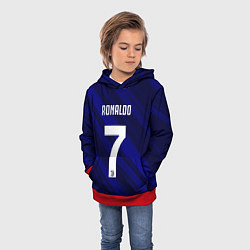 Толстовка-худи детская Ronaldo 7: Blue Sport, цвет: 3D-красный — фото 2