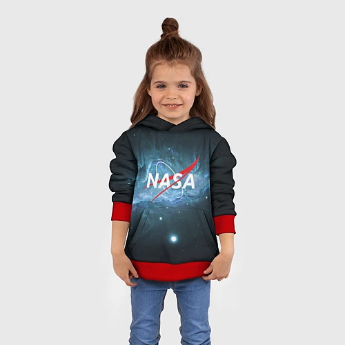 Детская толстовка NASA: Space Light / 3D-Красный – фото 4