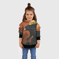 Толстовка-худи детская Godzilla: Monster Smoke, цвет: 3D-черный — фото 2