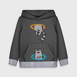 Толстовка-худи детская Кот в Портале, цвет: 3D-меланж
