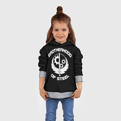 Толстовка-худи детская Brothood of Steel, цвет: 3D-меланж — фото 2