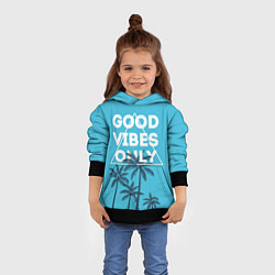 Толстовка-худи детская Good vibes only, цвет: 3D-черный — фото 2