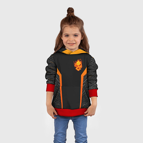 Детская толстовка Cyberpunk 2077: Samurai Style / 3D-Красный – фото 4