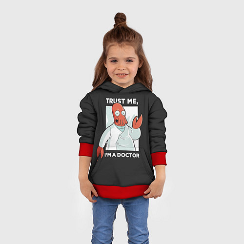 Детская толстовка Zoidberg: Trust Me / 3D-Красный – фото 4