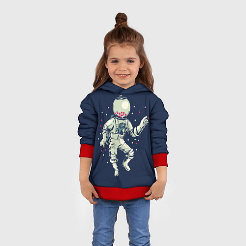 Детская толстовка Космонавт и конфеты / 3D-Красный – фото 4