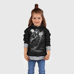 Толстовка-худи детская Бульдог-байкер, цвет: 3D-меланж — фото 2