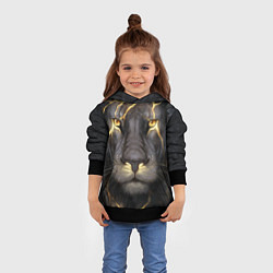 Толстовка-худи детская Лев с молнией, цвет: 3D-черный — фото 2