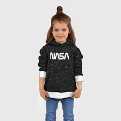 Толстовка-худи детская NASA: Space Glitch, цвет: 3D-белый — фото 2