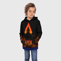 Толстовка-худи детская Apex Legends: Orange Flame, цвет: 3D-синий — фото 2