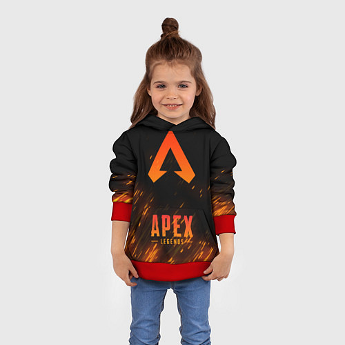 Детская толстовка Apex Legends: Orange Flame / 3D-Красный – фото 4