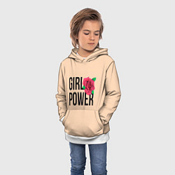 Толстовка-худи детская Girl Power, цвет: 3D-белый — фото 2