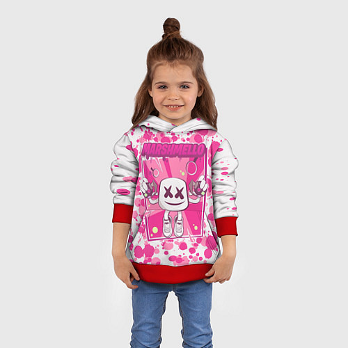 Детская толстовка Marshmello: Pink Fashion / 3D-Красный – фото 4