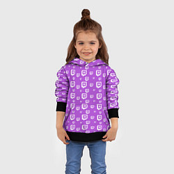 Толстовка-худи детская Twitch: Violet Pattern, цвет: 3D-черный — фото 2