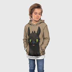 Толстовка-худи детская Как приручить дракона, цвет: 3D-белый — фото 2