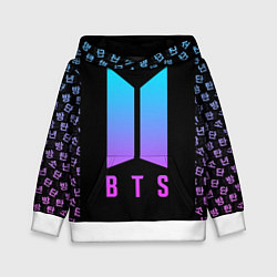 Толстовка-худи детская BTS: Neon Night, цвет: 3D-белый