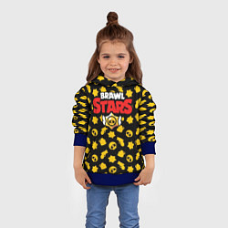 Толстовка-худи детская Brawl Stars: Yellow Style, цвет: 3D-синий — фото 2
