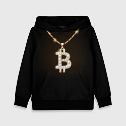 Толстовка-худи детская Бриллиантовый биткоин, цвет: 3D-черный
