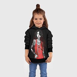 Толстовка-худи детская Девушка в красном платье, цвет: 3D-черный — фото 2