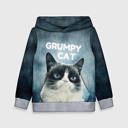 Толстовка-худи детская Grumpy Cat, цвет: 3D-меланж