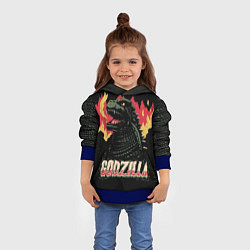 Толстовка-худи детская Flame Godzilla, цвет: 3D-синий — фото 2