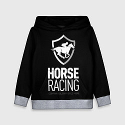 Толстовка-худи детская Horse racing, цвет: 3D-меланж