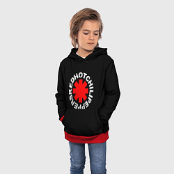 Толстовка-худи детская Red Hot chili peppers logo on black, цвет: 3D-красный — фото 2