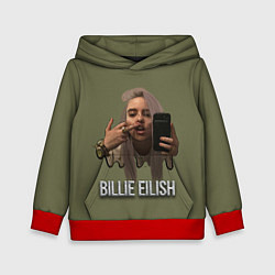 Толстовка-худи детская BILLIE EILISH, цвет: 3D-красный