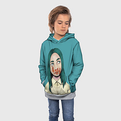 Толстовка-худи детская Billie Eilish: Blood, цвет: 3D-меланж — фото 2