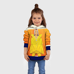 Толстовка-худи детская Billie Eilish: Yellow Girl, цвет: 3D-синий — фото 2