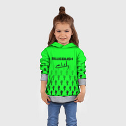 Толстовка-худи детская Billie Eilish: Green Autograph, цвет: 3D-меланж — фото 2