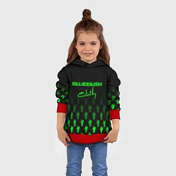 Толстовка-худи детская Billie Eilish: Green & Black Autograph, цвет: 3D-красный — фото 2