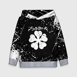 Толстовка-худи детская ЧЁРНЫЙ КЛЕВЕР, цвет: 3D-меланж
