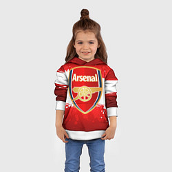 Толстовка-худи детская Arsenal, цвет: 3D-белый — фото 2