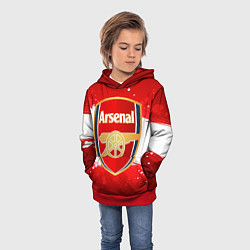 Толстовка-худи детская Arsenal, цвет: 3D-красный — фото 2