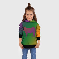 Толстовка-худи детская Короватрехцветный градиент, цвет: 3D-черный — фото 2