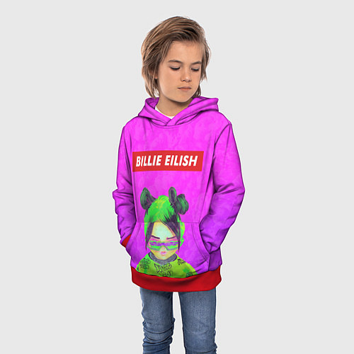 Детская толстовка Billie Eilish / 3D-Красный – фото 3