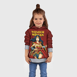 Толстовка-худи детская Wonder Woman, цвет: 3D-меланж — фото 2