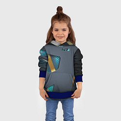 Толстовка-худи детская Mass Effect N7, цвет: 3D-синий — фото 2