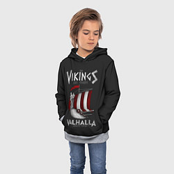 Толстовка-худи детская Vikings Valhalla, цвет: 3D-меланж — фото 2