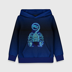 Толстовка-худи детская Знаки Зодиака Скорпион, цвет: 3D-синий