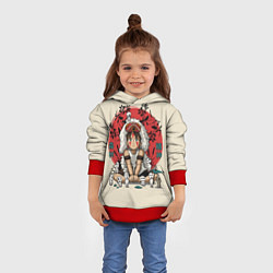 Толстовка-худи детская Princess Mononoke, цвет: 3D-красный — фото 2