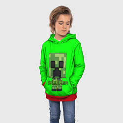 Толстовка-худи детская MINECRAFT CREEPER, цвет: 3D-красный — фото 2