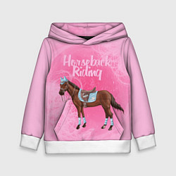 Толстовка-худи детская Horseback Rading, цвет: 3D-белый