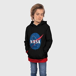 Толстовка-худи детская NASA Краски, цвет: 3D-красный — фото 2