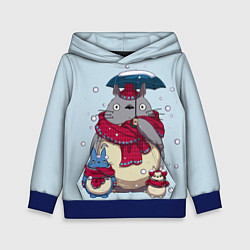 Толстовка-худи детская Мой сосед Тоторо, цвет: 3D-синий